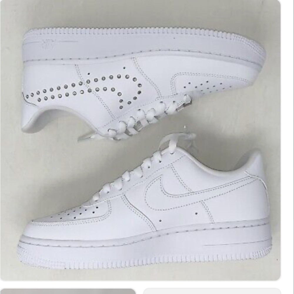 Nike Air Force 1  Diamond Stud Swoosh Sneakers